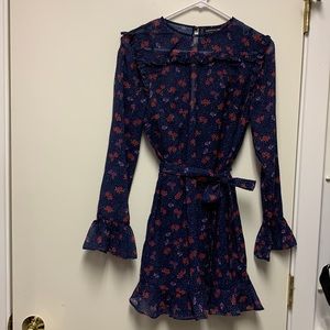 Spring navy/floral short dress